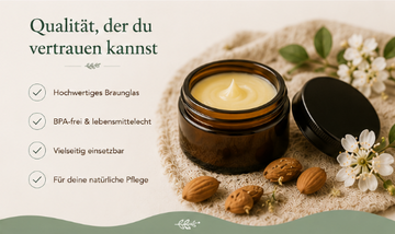 Glastiegel 100 ml Braunglas für Körperbutter und Kosmetik - Detailansicht 100