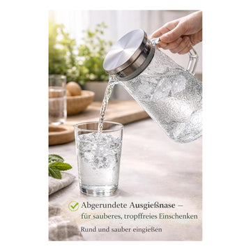 Tropffreier Ausguss der Glaskaraffe