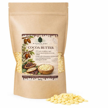 Woodflame Kakaobutter Pastillen im Standbodenbeutel