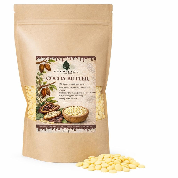 Woodflame Kakaobutter Pastillen im Standbodenbeutel