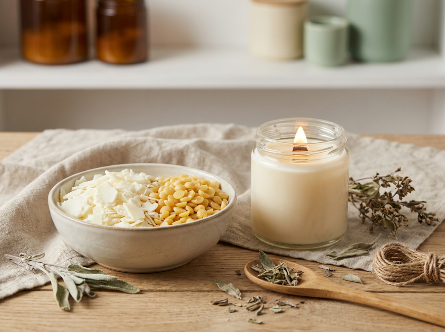 Wachse für Kerzen - Sojawachs-Flocken und Bienenwachs-Pastillen
